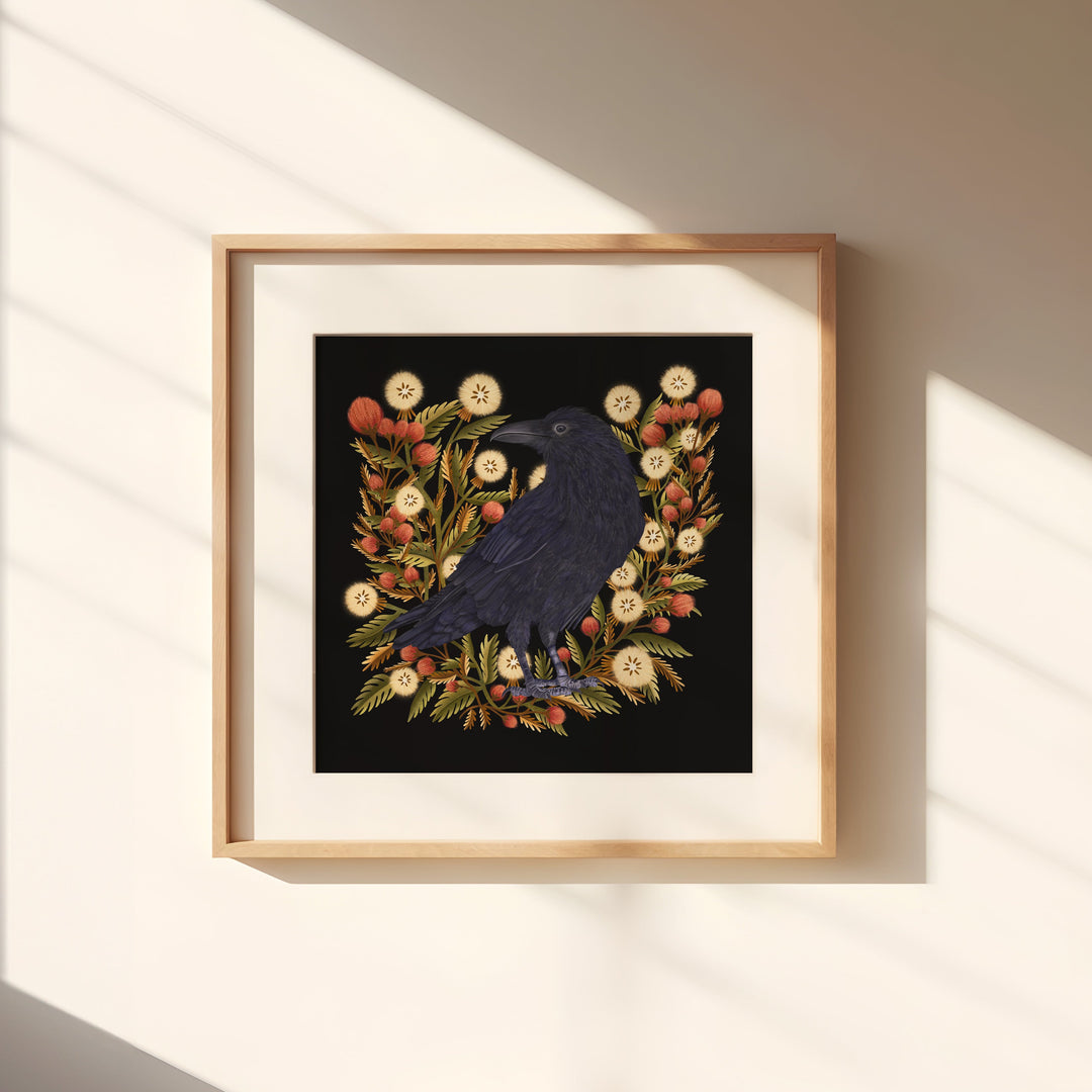 Winter-Corvid Kunstdruck