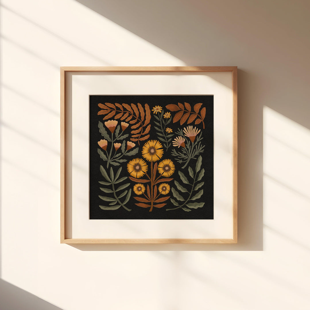 Abendlicher botanischer Kunstdruck