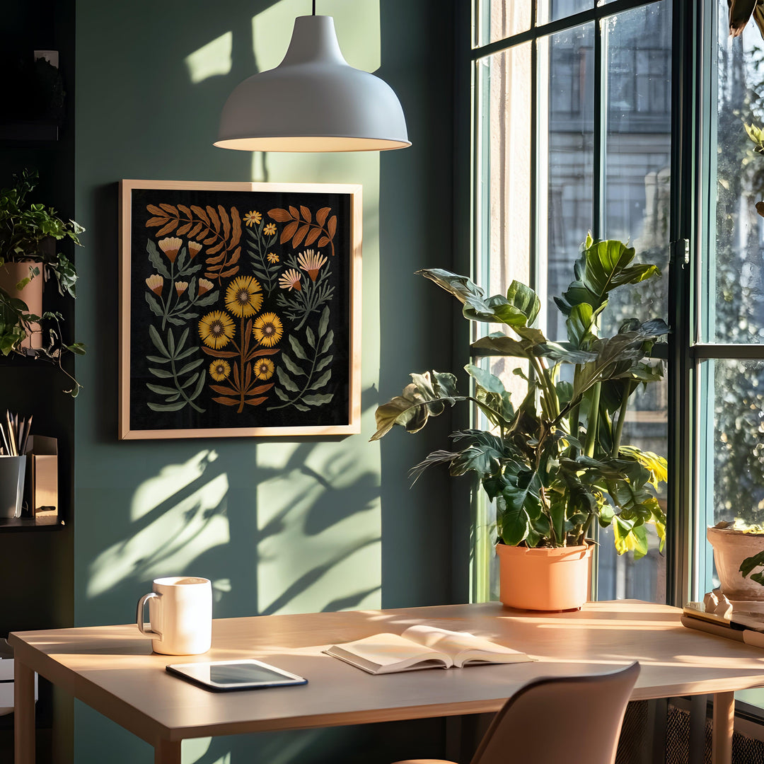 Abendlicher botanischer Kunstdruck