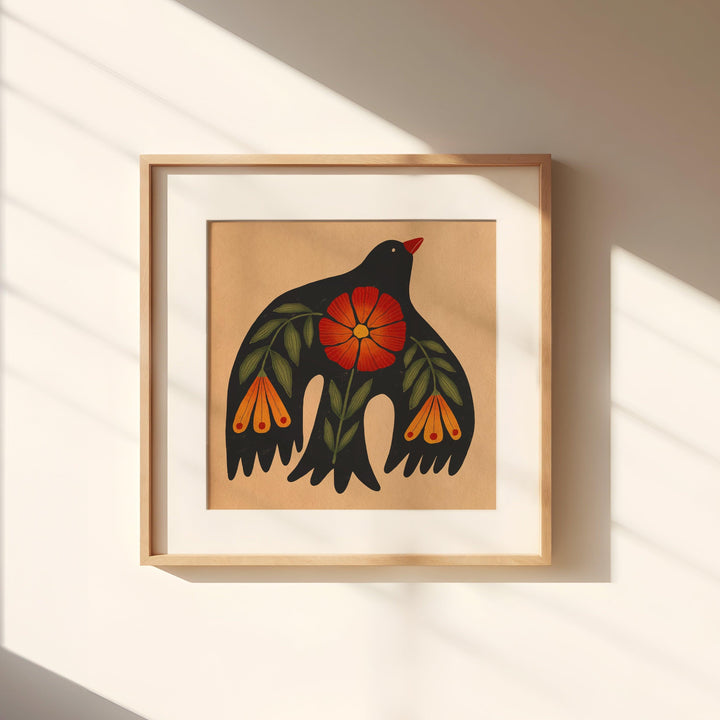 Talvogel Kunstdruck
