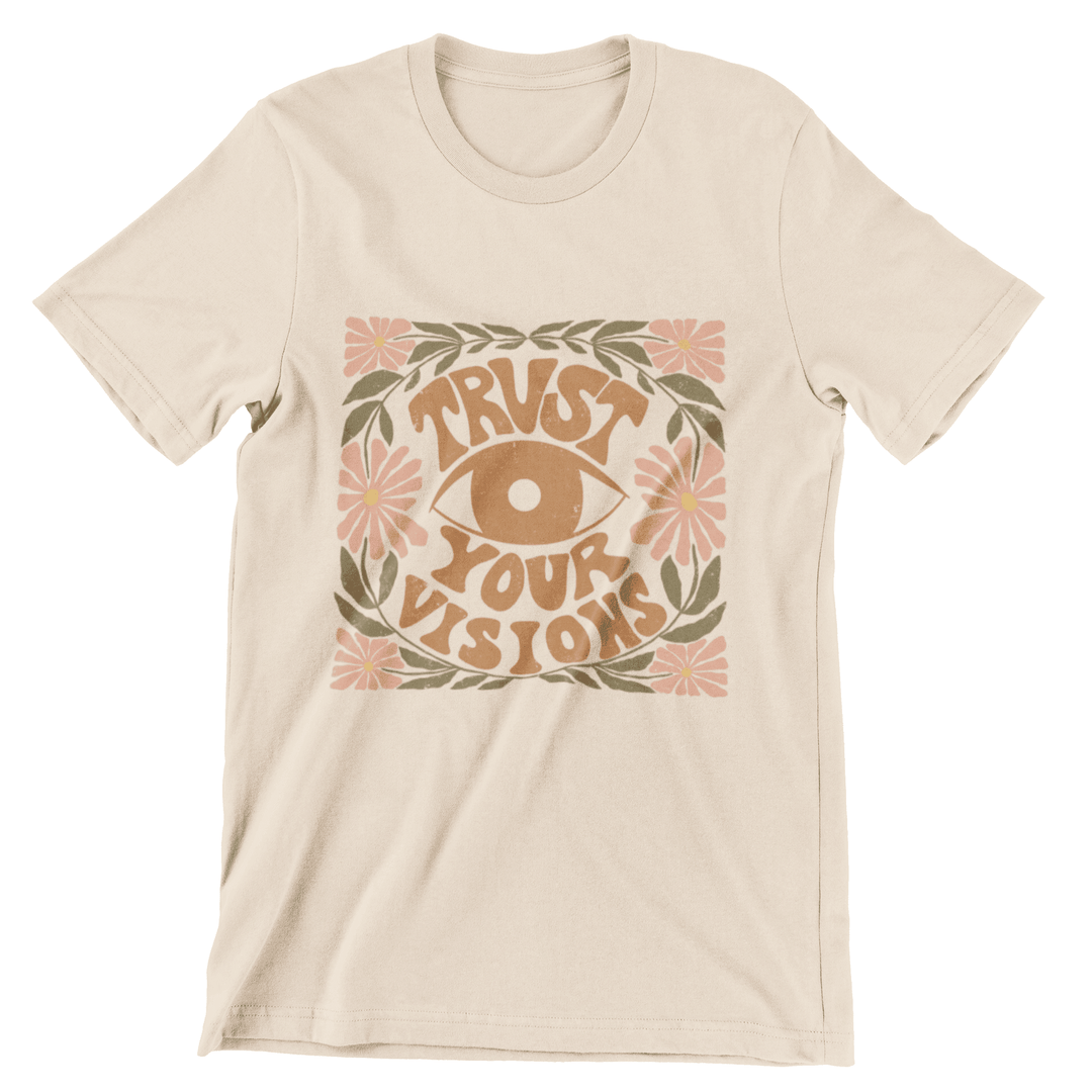 Trust Your Visions Unisex Tee in Ochre Font - High West Wild