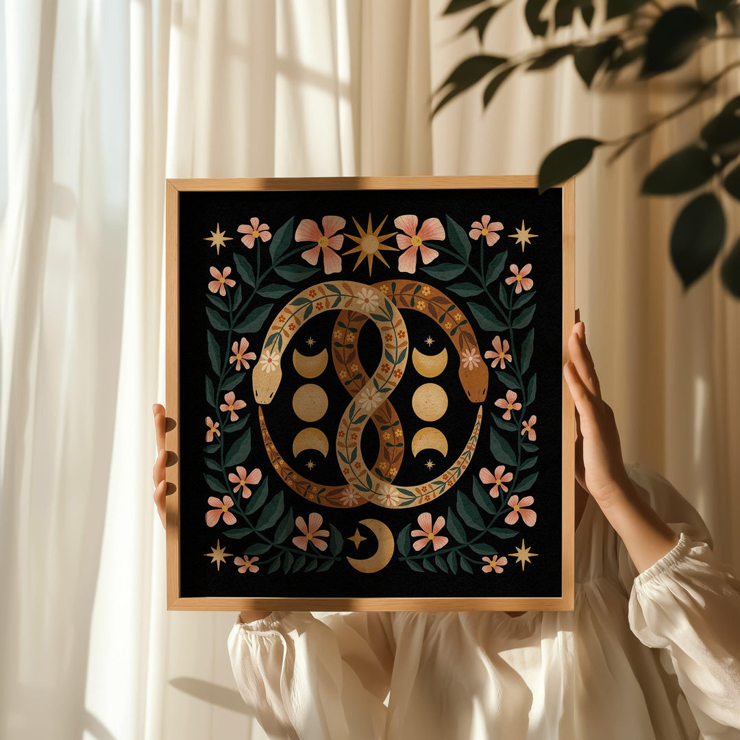 Intertwined Ouroboros Art Print