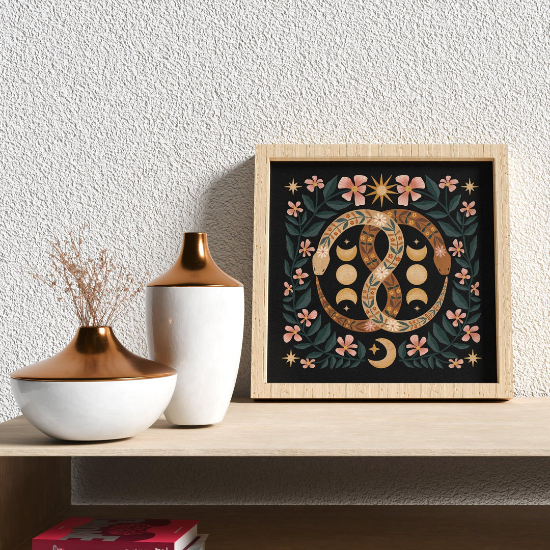Intertwined Ouroboros Art Print