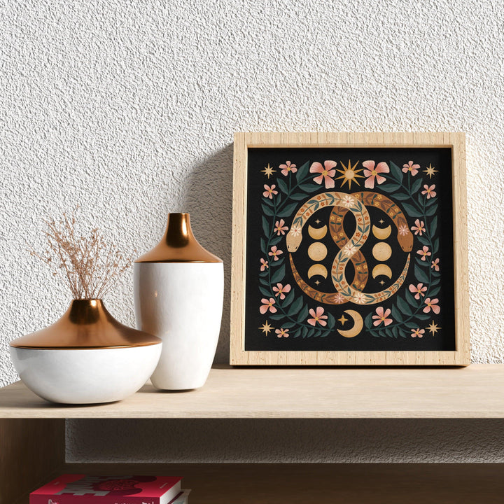 Intertwined Ouroboros Art Print