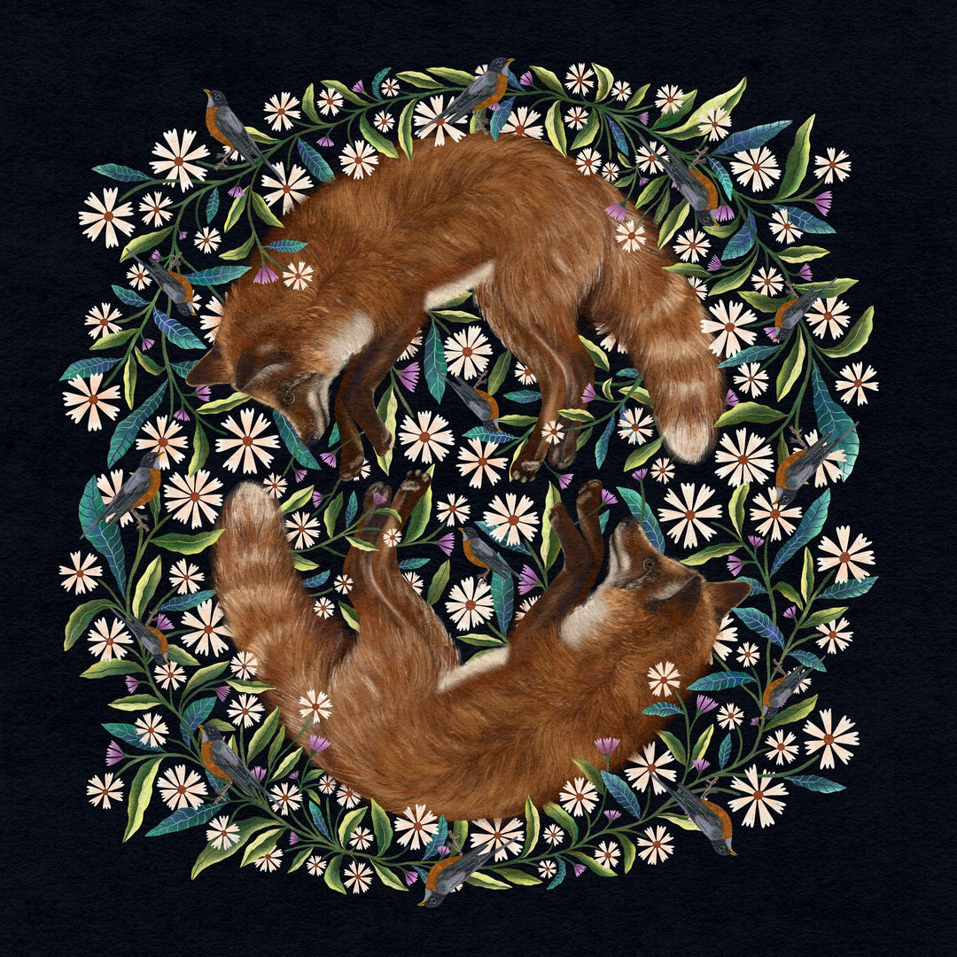 Foxes in the Garden Art Print - High West Wild
