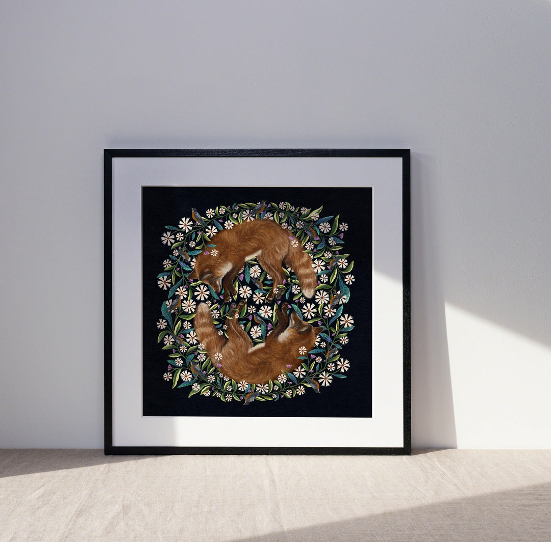 Foxes in the Garden Art Print - High West Wild