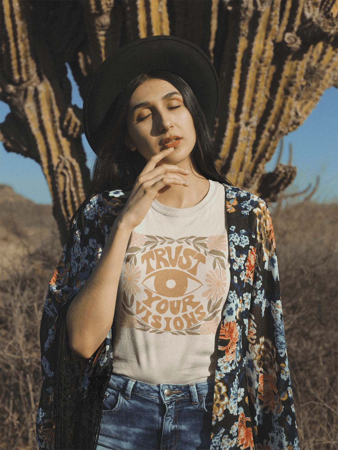 Trust Your Visions Unisex Tee in Ochre Font - High West Wild